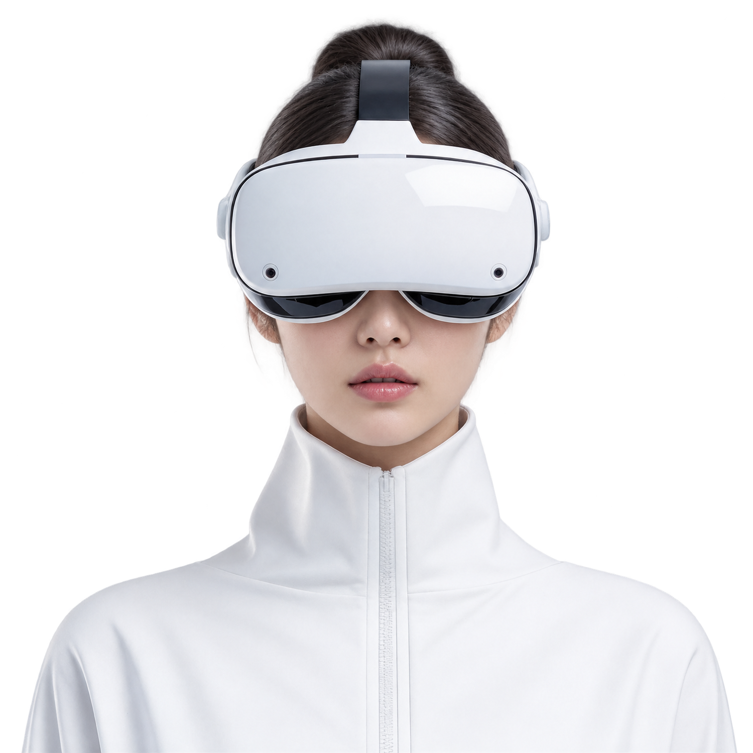 VR 헤드셋을 착용한 여성